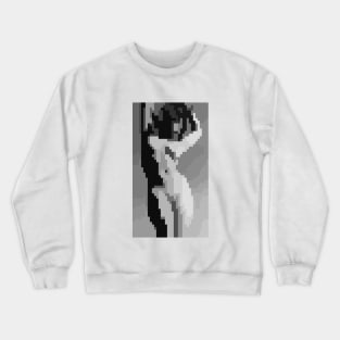 Pixel Art (black and white retro girl body) Crewneck Sweatshirt